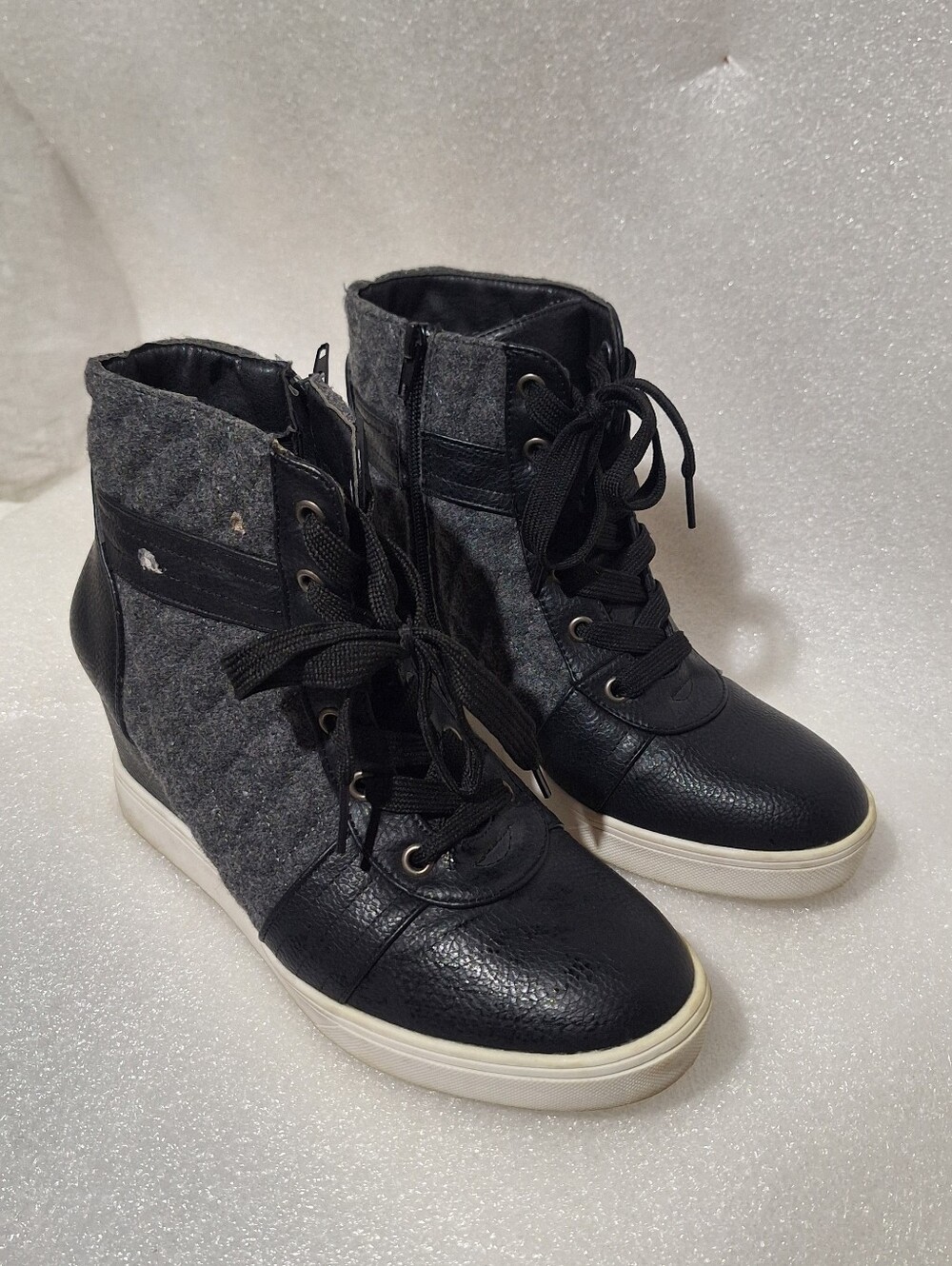 Maurices Black and Gray High-Top Lace-Up Sneakers